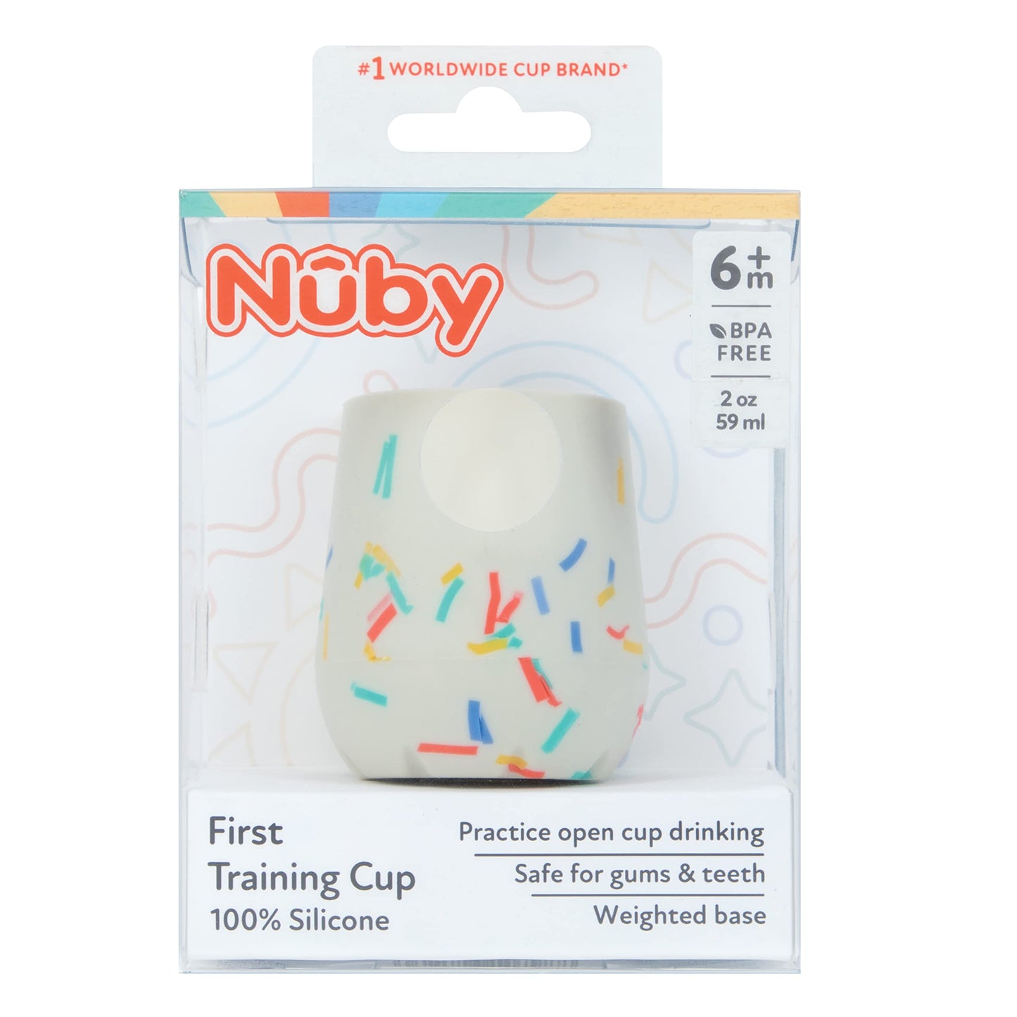 Nuby Silicone Confetti/Sprinkles First Open Training Cup For Baby: 2Oz