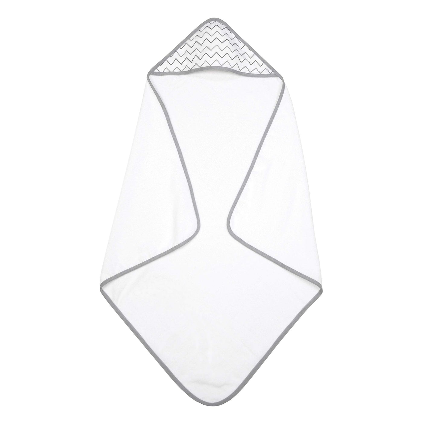 Tl Care Terry 2 Pack Hooded Towels Made With Organic Cotton, Grey Stars/Grey Zigzag, For Boys And Girls