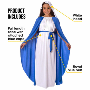 Morph Virgin Mary Costume For Kids, Virgin Mary Costume For Girls, Virgin Mary Kids Costume, Mary Kids Costume, Girls Virgin Mar