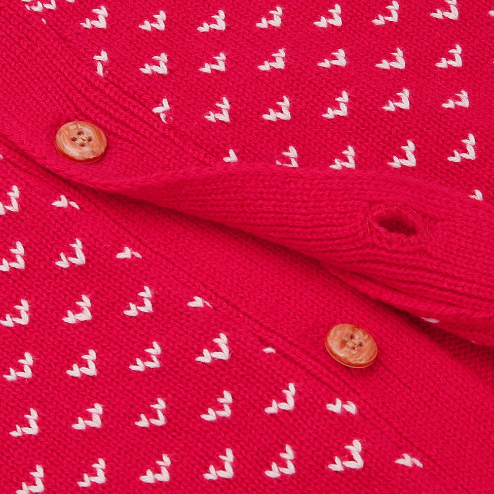 Sanmio Toddler Baby Boys Girls Deer Christmas Cardigan Sweater Long Sleeve Button-Up Coat 6M-4T Red