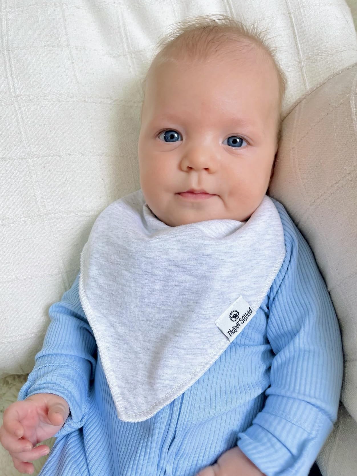 Diapersquad'S 5-Pack Baby Bibs For Drooling And Teething, Bibs For Boys, Baby Girl - Solid Cotton Baby Drool Bibs (Speckled Grey