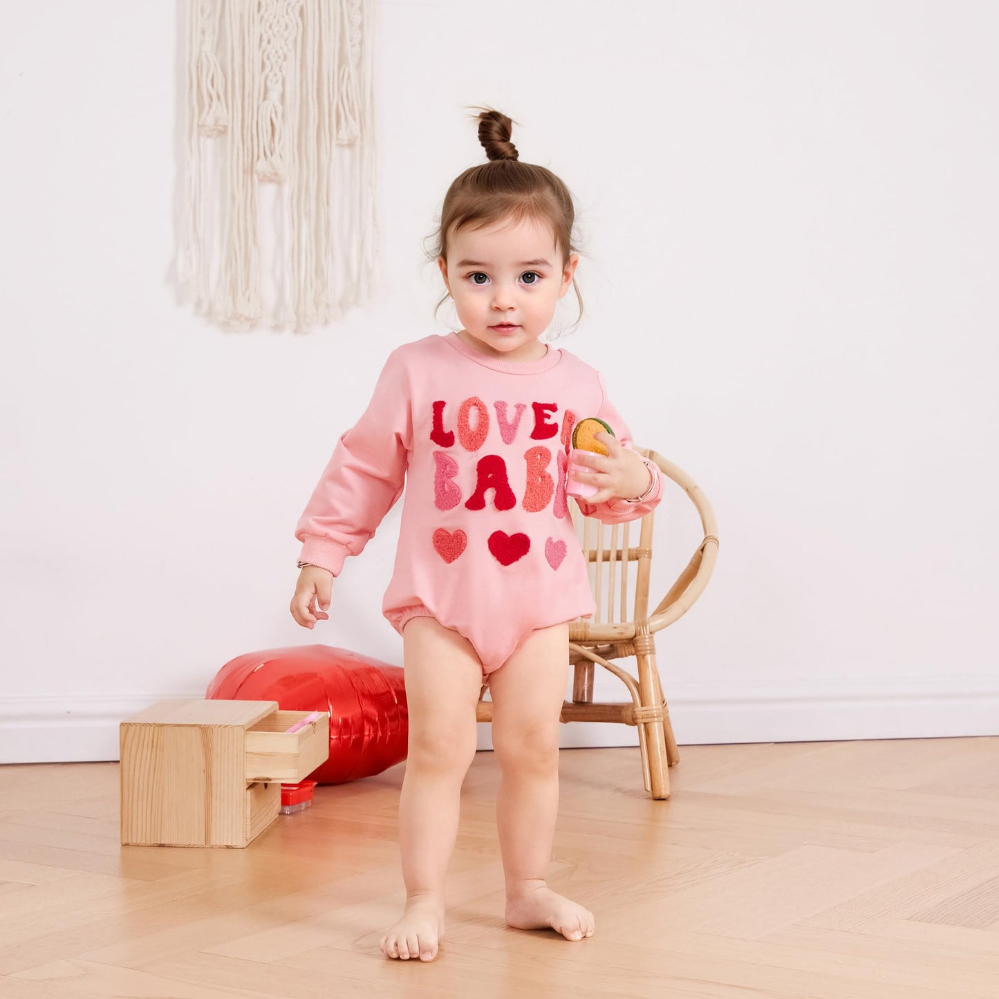 Lucikamy Newborn Baby Boy Girl Valentine'S Day Outfits Sweatshirt Romper Infant Long Sleeve One Piece Romper Spring Clothes (Pin