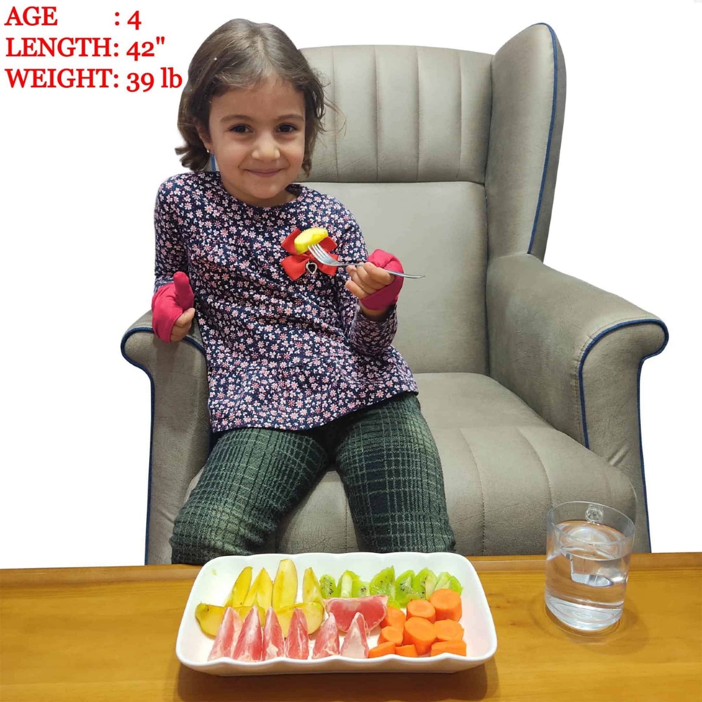 Offa Thumb Sucking Stop For Kids (Ages 3-6) - Kit Has 2 Thumb Sucking Deterrent Gloves (Pomegranate Flower) & Guide Booklet