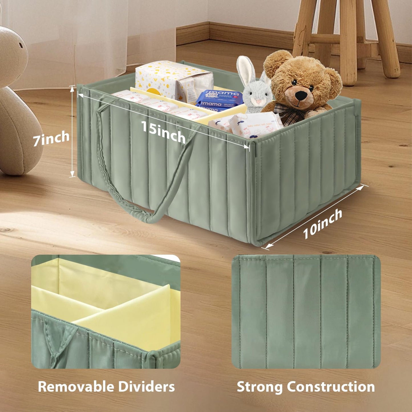 Poxxu Baby Diaper Caddy Organizer And Storage,Diaper Bag,Baby Shower Gifts,Nursery Diaper Storage Bin And Car Organizer For Diap