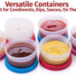 Condiment Containers With Lids- 6 Pk. 1.3 Oz.Salad Dressing To Go Small Food Storage Containers- Sauce Cups Leak Proof Reusable