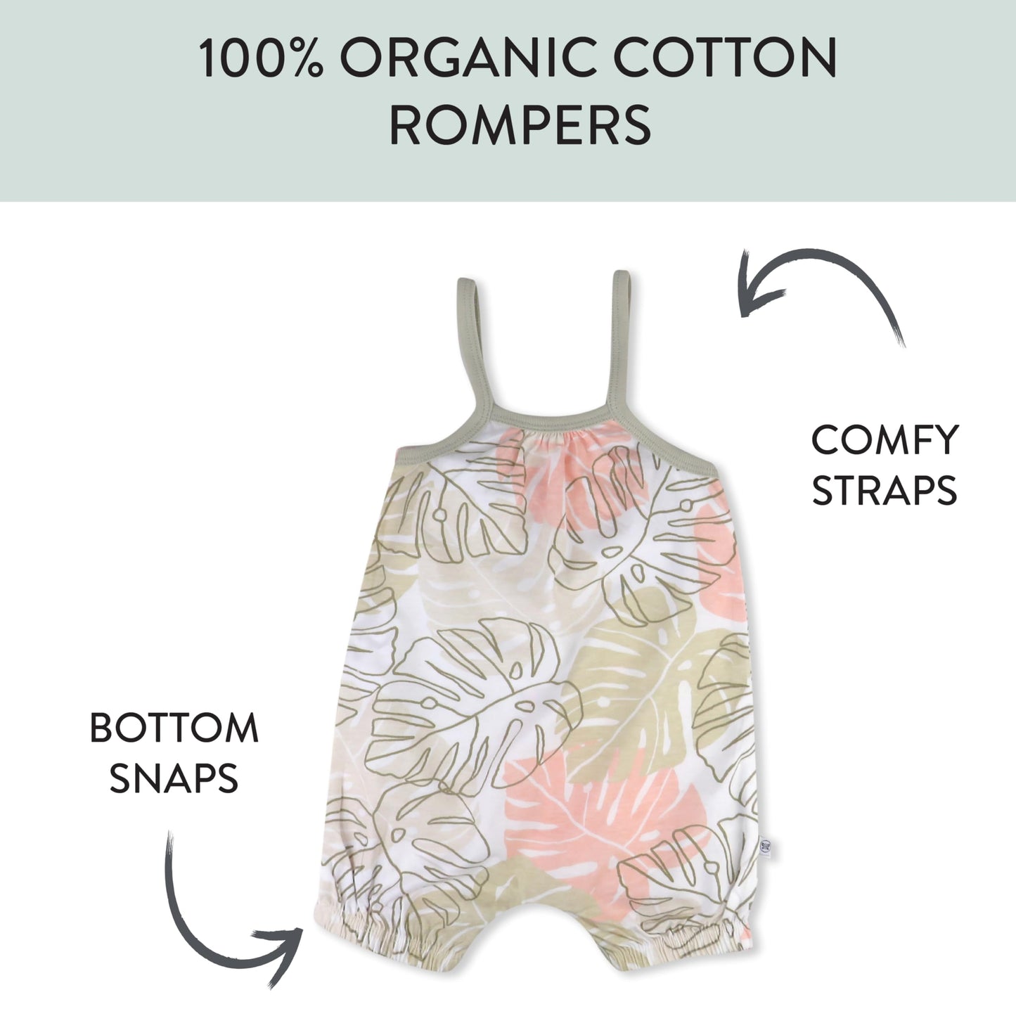 Honestbaby Multipack Short Romper Sets And Dresses 100% Organic Cotton For Infant Baby And Toddler Boys, Girls, Unisex, Pink Avo