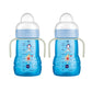 Mam Plastic Trainer Cup, Trainer Drinking Cup With Extra-Soft Spout, Spill-Free Nipple, And Non-Slip Handles, For Boys 4+ Months