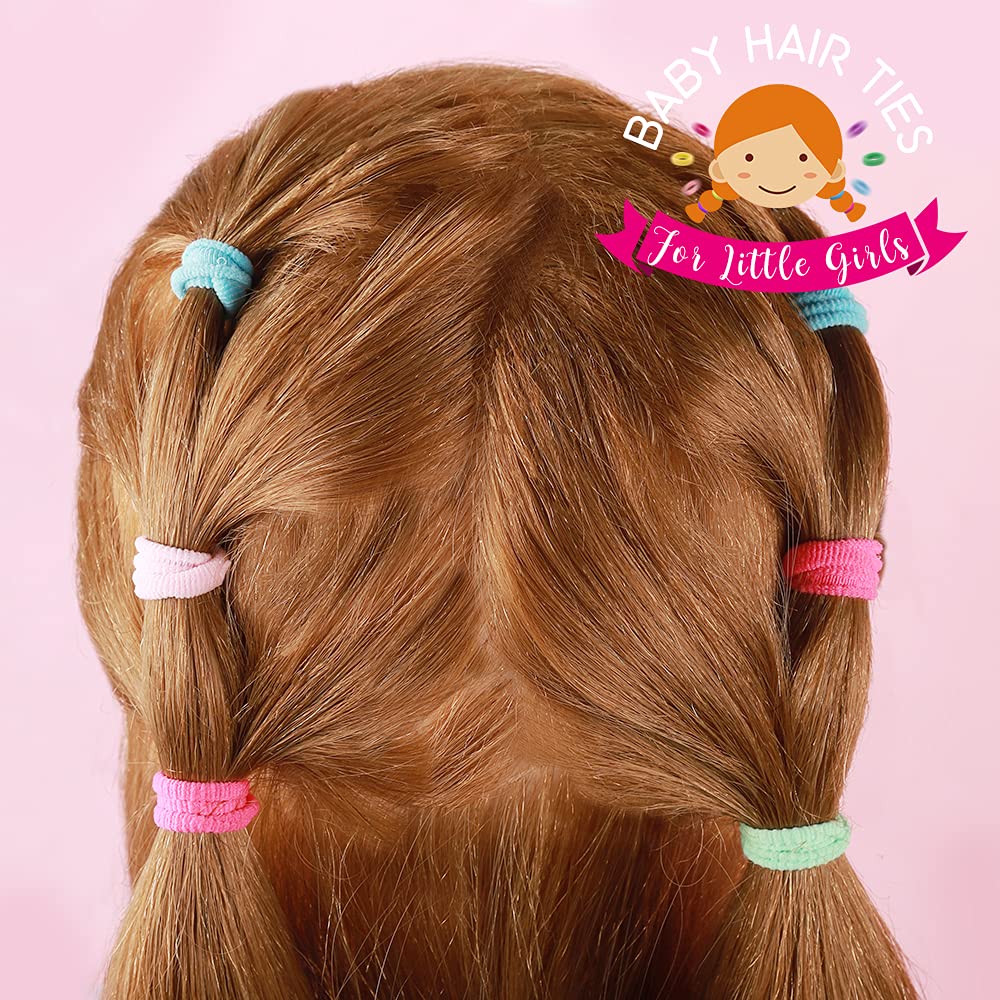 Baby Hair Ties, Ygdz 300Pcs Elastic Toddler Hair Ties For Little Girls Kids, Small Mini Hair Bands Soft Ponytail Holders Hair Ac