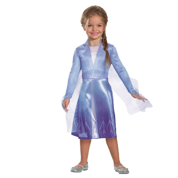 Disguise Disney Elsa Frozen 2 Classic Girls' Halloween Costume Blue, X-Small (3T-4T)