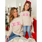 Ag Aguu Mommy And Me Valentines Day Sweatshirts Glitter Patch Xoxo Shirts Family Matching Outfits Long Sleeve Pullover Top(Mom-B