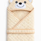 Hi mom Baby Hooded Towel, Blue, Bear Design, Soft Bath Wrap for Newborns and Infants (Yellow)