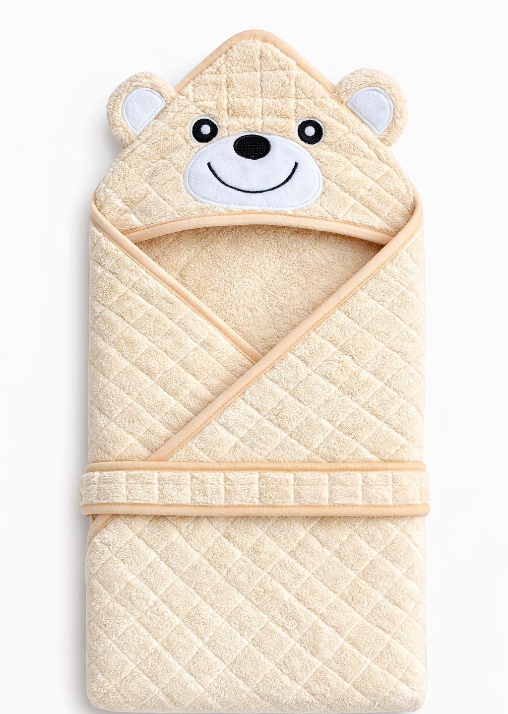 Hi mom Baby Hooded Towel, Blue, Bear Design, Soft Bath Wrap for Newborns and Infants (Yellow)
