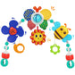 Playkidiz Baby Stroller Arch Toy, Interactive Activity Bar with Spinning Ball, Windmill, Sunflower, Adjustable Bone Joints, Teet