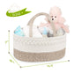 Maliton Baby Diaper Caddy Organizer, Stylish Cotton Rope Baby Basket Nursery Storage Organizer For Changing Table, Extra Large D