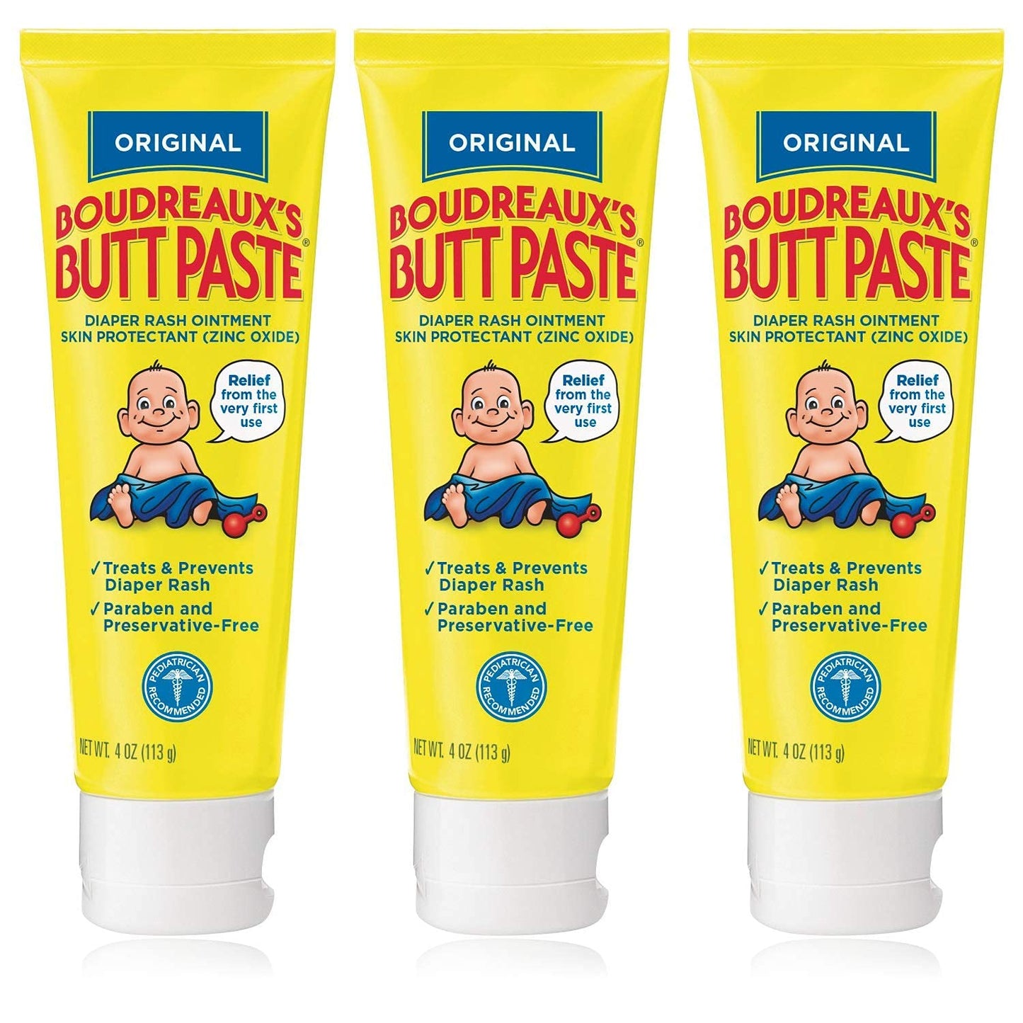 Boudreauxs Boudreauxs Butt Paste, Diaper Rash Ointment, Tube 4 oz (Quantity of 3)
