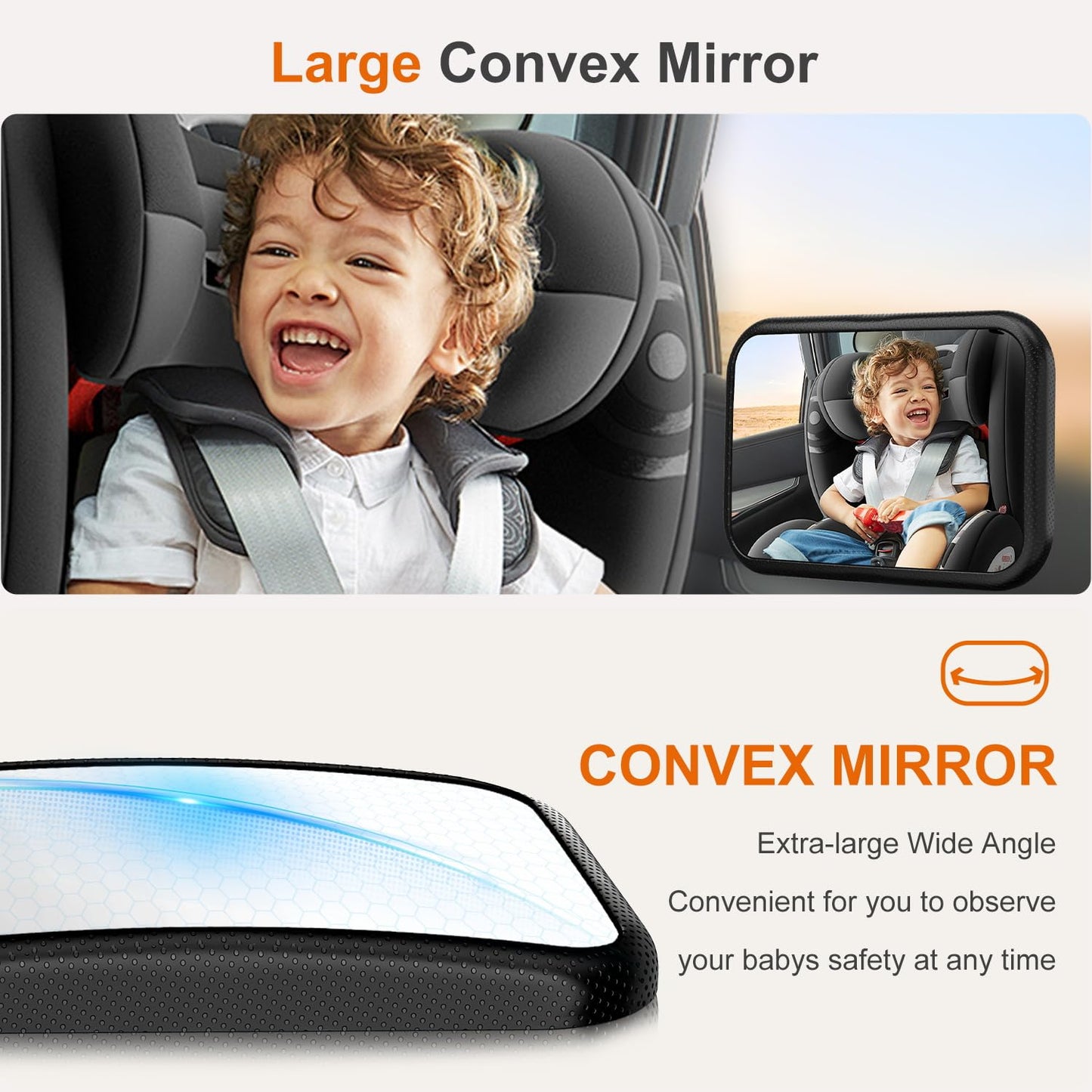 Anatec Baby Car Mirror, Car Seat Mirror For Rear Facing, Upgraded Safety Car Mirror For Infant Newborn With Hook Clip Design Non