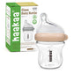 haakaa Gen.3 Natural Glass Baby Bottle 4.2oz/120ml - Wide Neck, Anti-Colic Slow Flow Nipple,Easy to Clean, 0M+ Breastfed Babies,