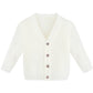 Lilax Baby Boys Basic Long Sleeve V-Neck Classic Knit Cardigan Sweater (Cream, 3-6 Months)