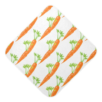 Flradish Orange Carrots Hooded Baby Towels Soft and Ultra Absorbent Muslin Cotton Baby Bath Towel 30x30 Inch