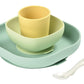 Beaba Silicone 4 Piece Baby Feeding Set, Suction Plates For Baby, Includes Plate, Bowl, Cup, 2Nd Stage Silicone Spoon, High Grad