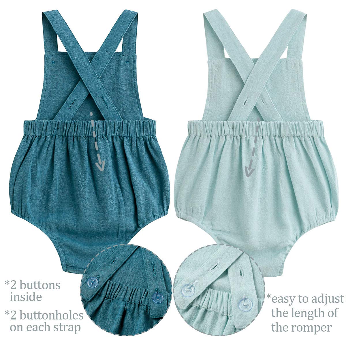 Simplee Kids Unisex Baby Onesie Cute Baby Romper Set Boy Infant Summer Jumpsuits Sleeveless 2-Pack