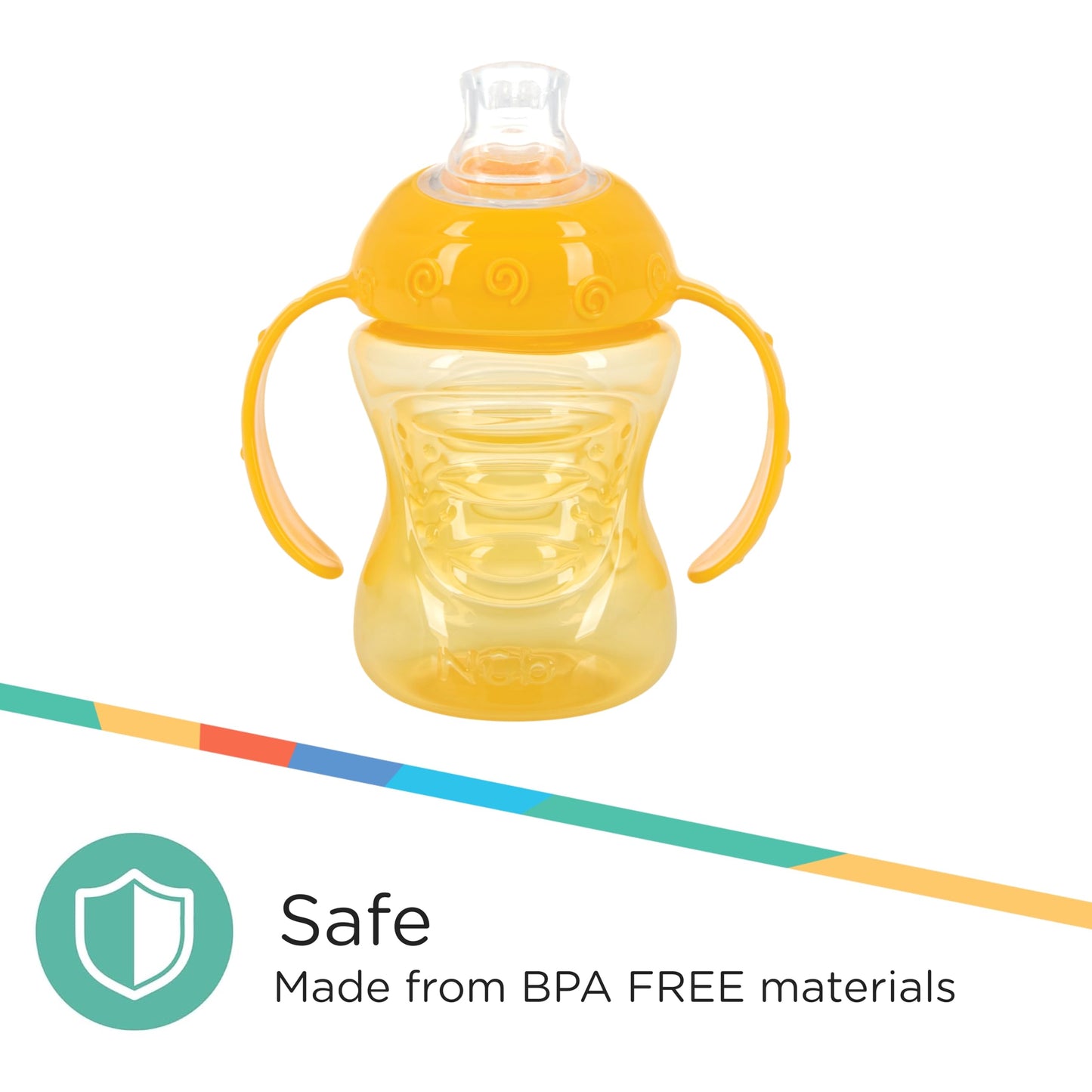 Nuby 3 Pack Two Handle No Spill Toddler Sippy Cups - Toddler Cups Spill Proof With Easy And Firm Grip - Bpa Free Toddlers Cups -