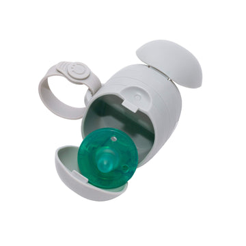 Ubbi On The Go Dual Pacifier Holder, Keeps Babys Binkies Clean And Accessible, Includes Silicone Strap, Gray