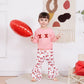 Lucikamy Newborn Baby Girl Valentine'S Outfits Long Sleeve Letters Print Sweatshirt Tops Stretch Bell Bottom Pants Spring Clothe