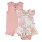 Honestbaby Multipack Short Romper Sets And Dresses 100% Organic Cotton For Infant Baby And Toddler Boys, Girls, Unisex, Pink Pin