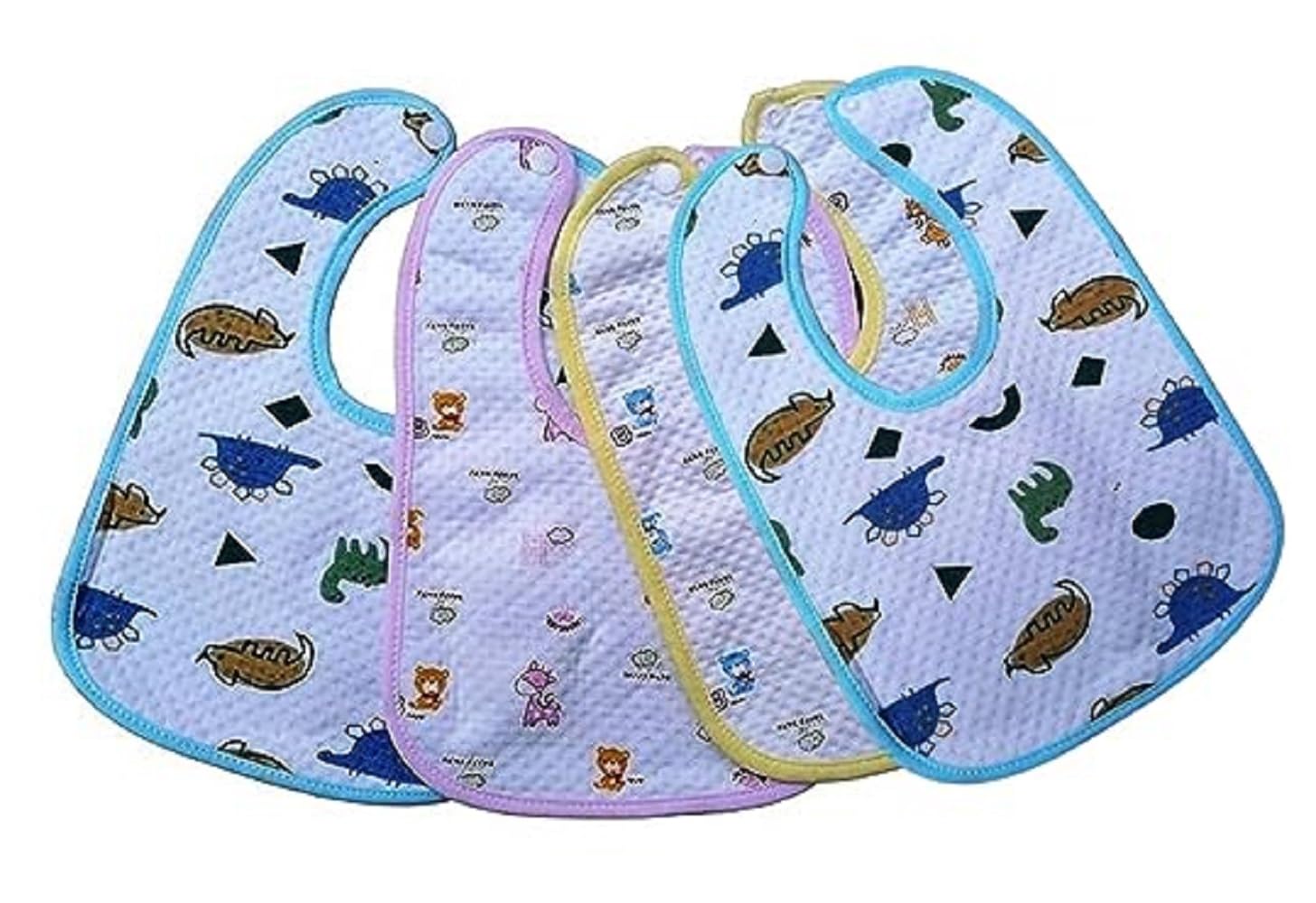 Babygo Cotton Baby Bibs | Multicolored Waterproof Feeding Bibs With Titch Button, Soft, Washable & Reusable, Gentle On BabyS Ski
