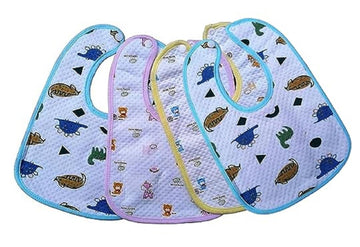 Babygo Cotton Baby Bibs | Multicolored Waterproof Feeding Bibs With Titch Button, Soft, Washable & Reusable, Gentle On BabyS Ski