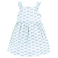 Hudson Baby Baby Girls Cotton Dresses, Cloudy Rainbow, 0-3 Months
