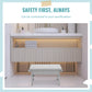Dream On Me Ease-Up Adjustable Nursing Footrest In Pebble Grey, Made Of Sturdy Pinewood, Lightweight, Easy To Assemble