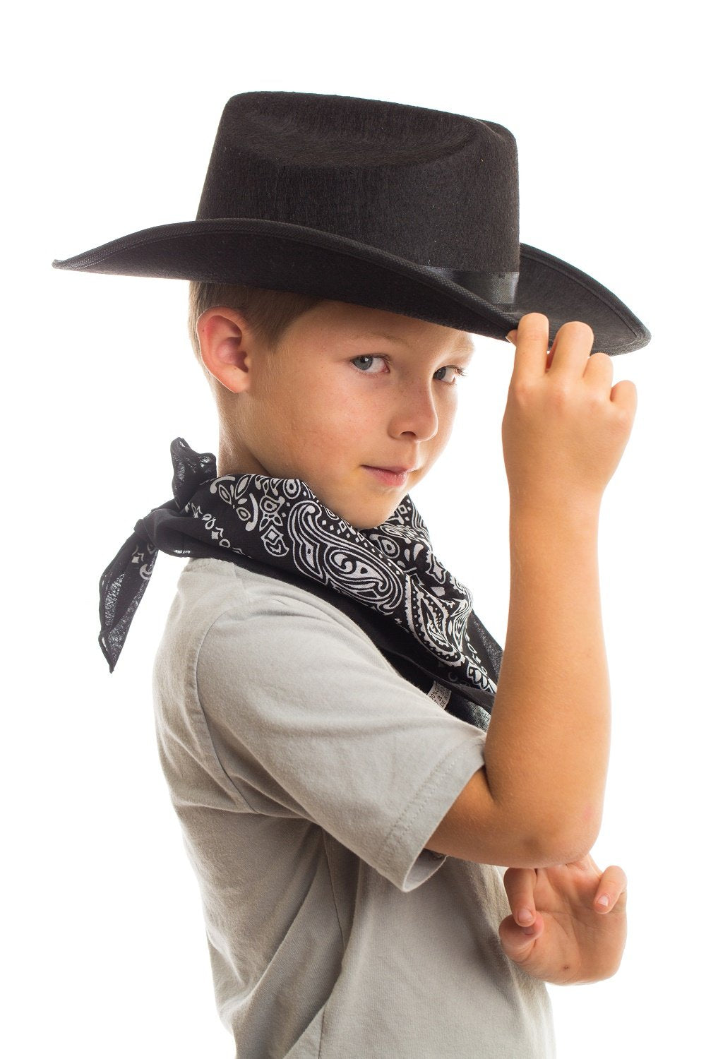 Aeromax Junior Cowboy Hat With Bandanna, Black