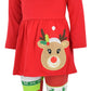 Unique Baby Girls 3 Piece Christmas Reindeer Legging Set Outfit (3 Years, Red)