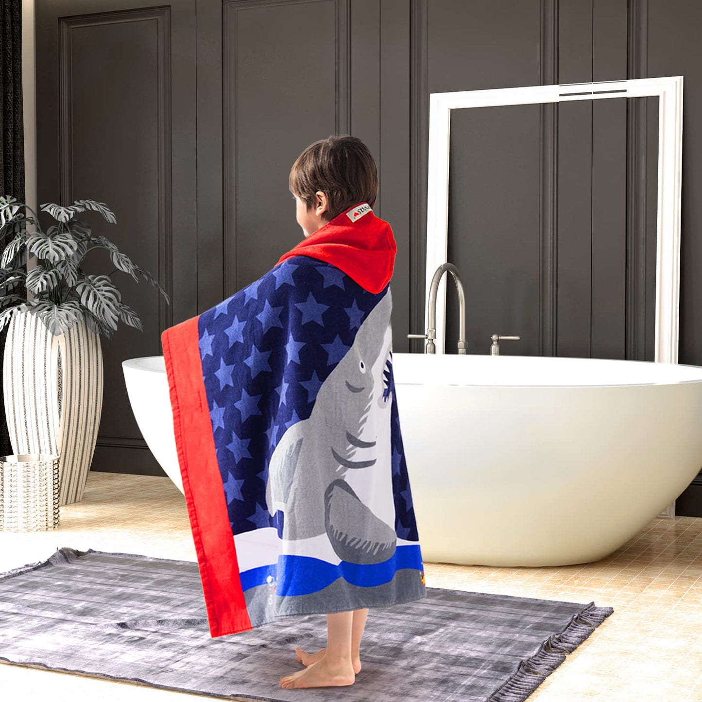 VOOVA & MOVAS Toddler Bath Towels Age 3-10,30X50, Soft | Thick | Cotton | Oversized Absorbent - Beach | Bath | Pool | Swim Tow