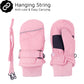 F Flammi Toddler Kids Snow Mittens With String Waterproof Ski Mittens Thinsulate Winter Gloves For Baby Girls Boys(Baby Pink,2-4