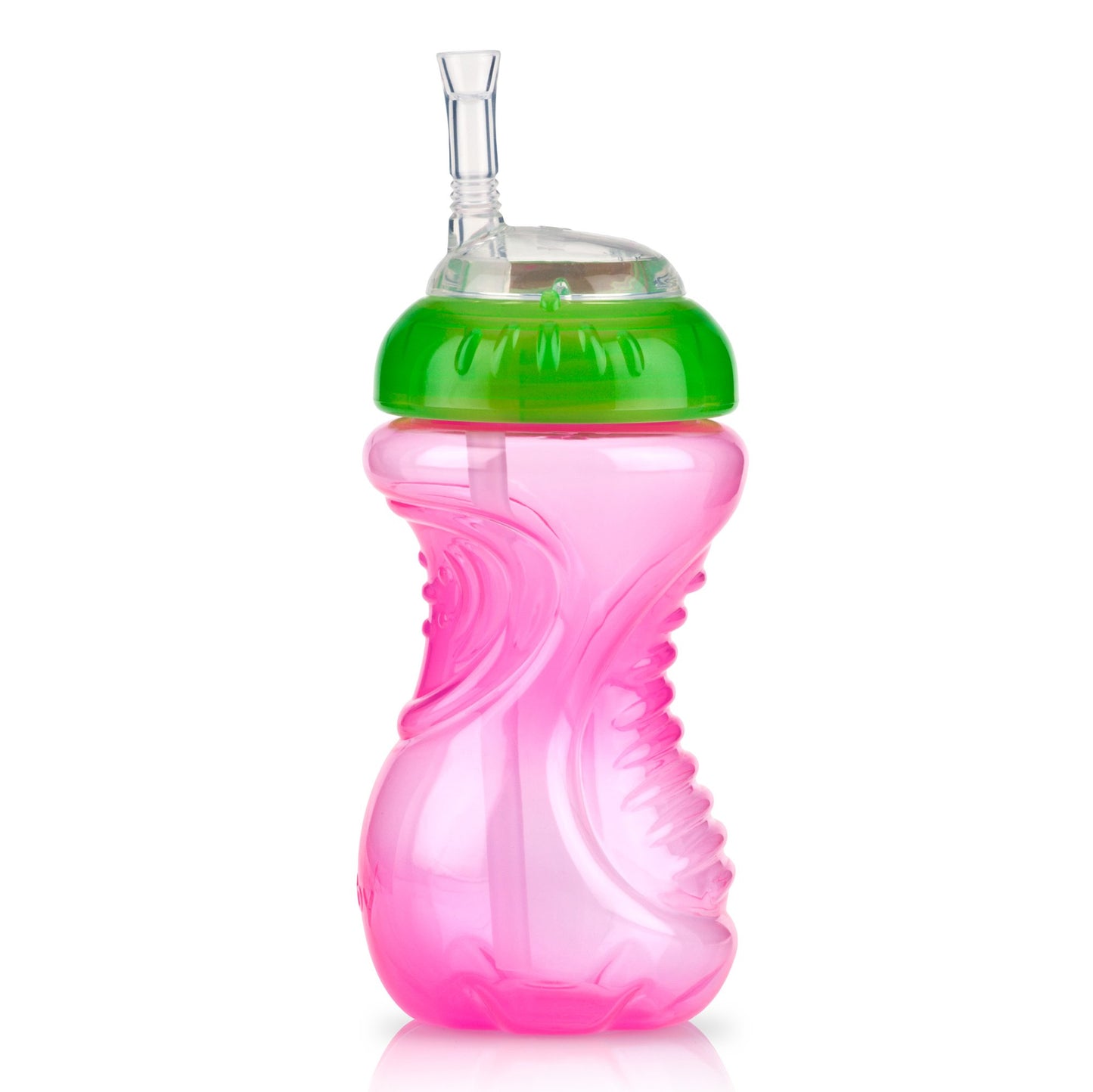 Nuby No-Spill Soft Straw Easy Grip Sippy Cup For Girls - (3-Pack) 10 Oz - 12+ Months