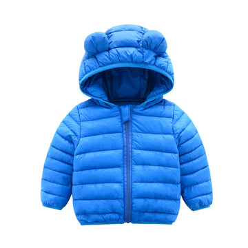 Cecorc Winter Coats For Kids With Hoods (Padded) Light Puffer Jacket For Baby Boys Girls, Infants, Toddlers (6-12 Months,Blue)