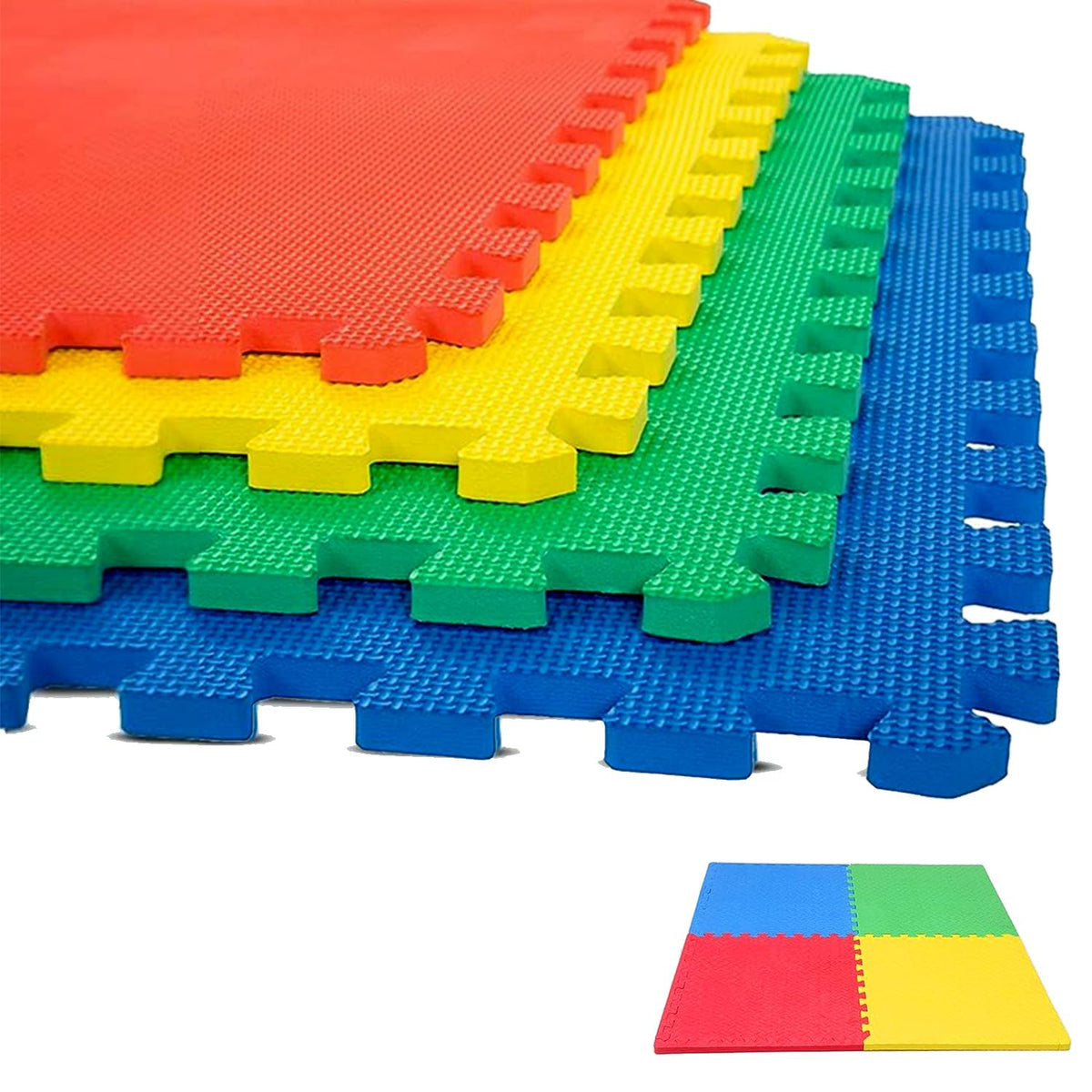 Babypro Multicolour KidS Play Mat For Floor Cushioning (Set Of 4, 12Mm) Interlocking Tiles, Soft, Durable, EcoFriendly, AntiSl
