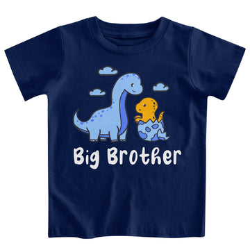 Funnycokid Big Brother Shirt 4T 3T Dinosaur Boys Promoted To Big Brother T-Shirt Blue Size 4 Pregnancy Announcement Gifts For Bo
