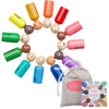 My Felt Story Set of 12 - Rainbow Wooden Peg Dolls with Emotions | Multicultural Skin Tone Figures | Sensory Autism Toys for Tod