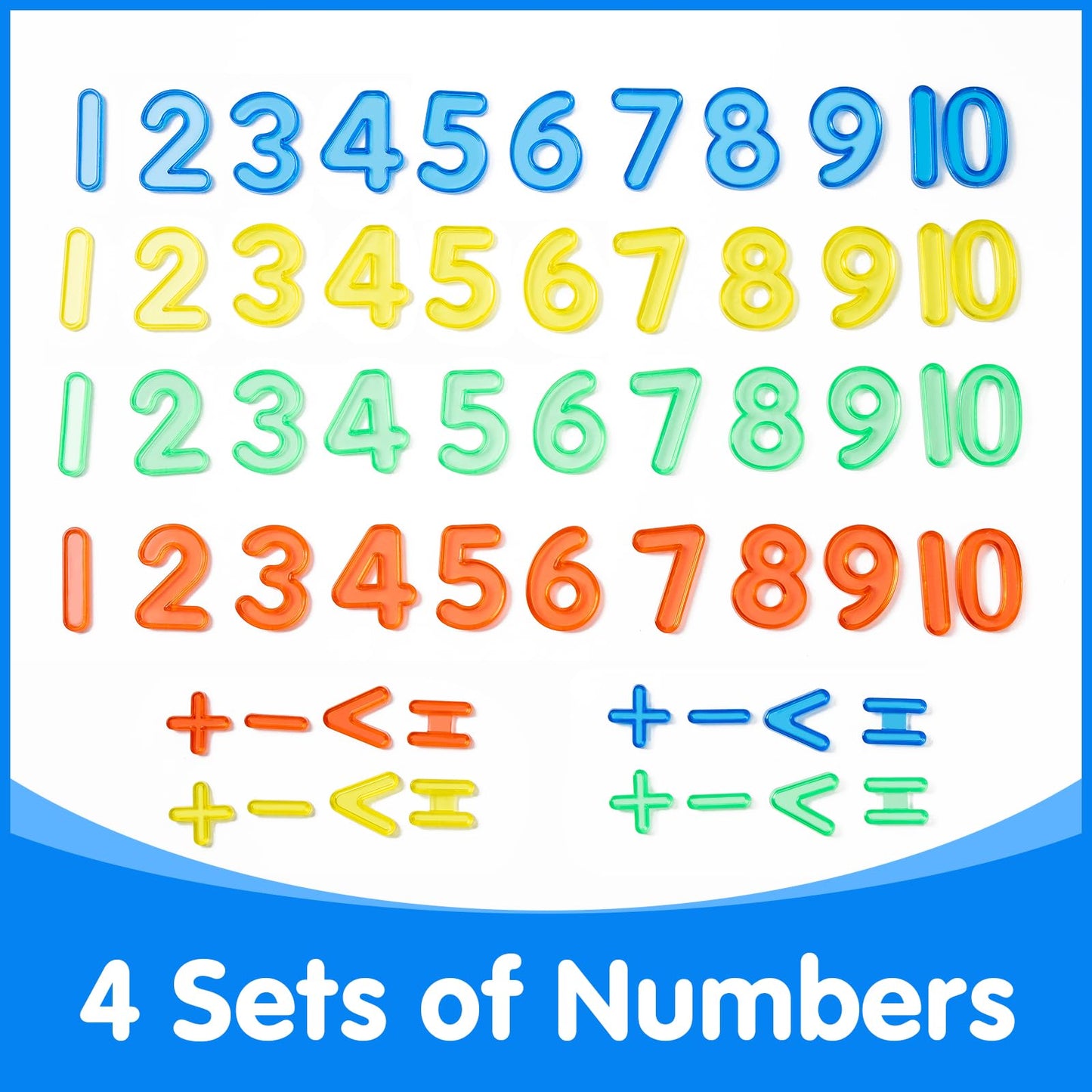 Odoorgames 48 Pcs Translucent Numbers - Light Table Toys, Manipulatives and Accessories for Enhanced Learning & Fun