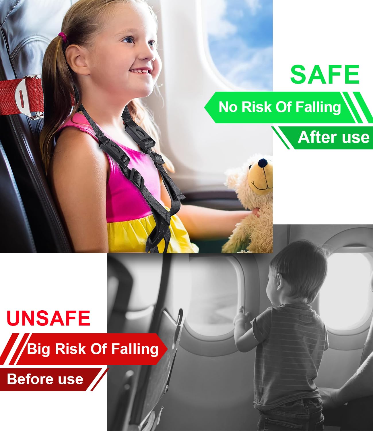 Child Airplane Safety Travel Harness, Toddler Travel Restraint, Airplane Safety Harness For Kids, Toddler Flying Safety Device T