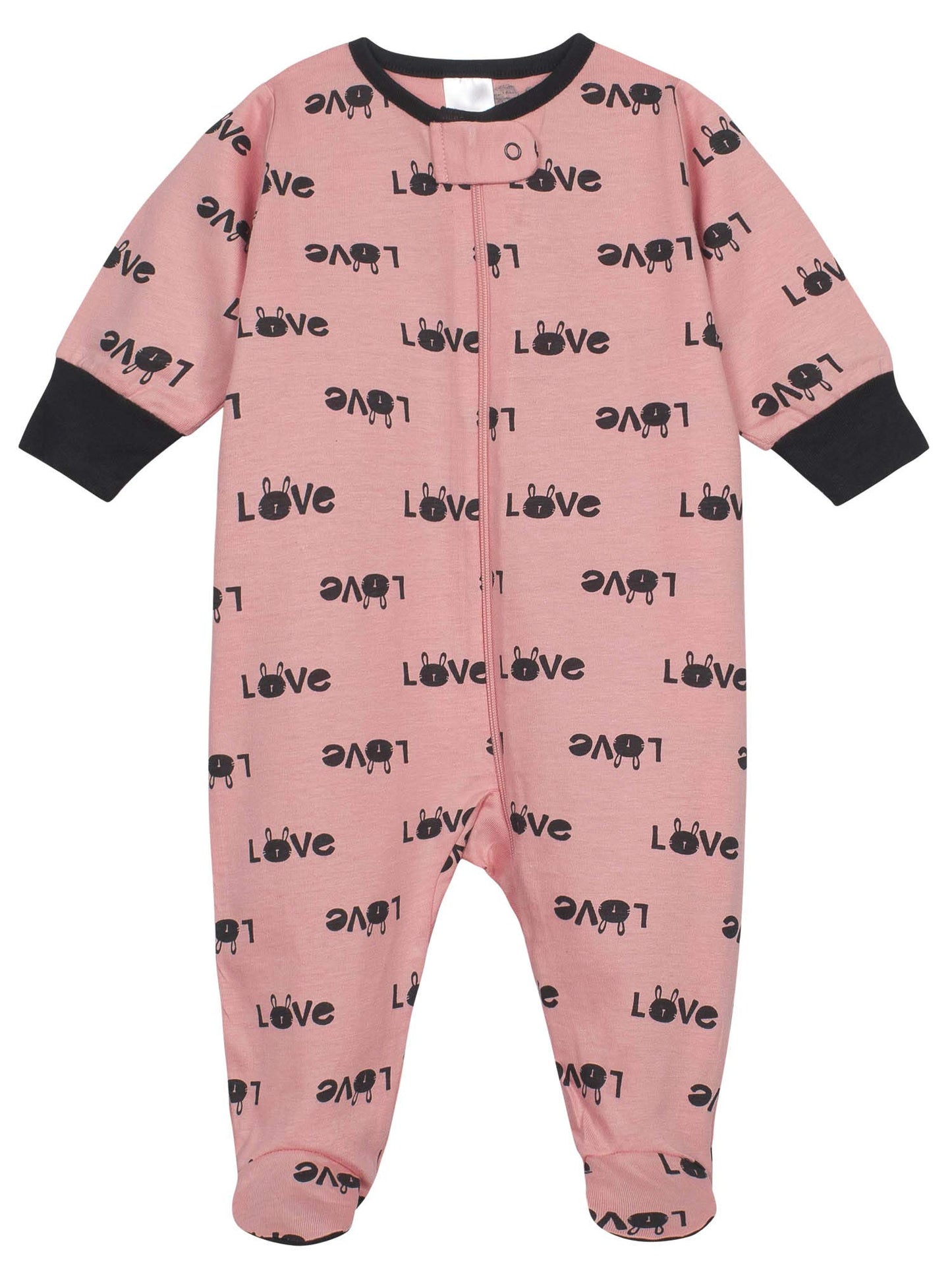 Onesies Brand Baby Girls' 4-Pack Sleep 'N Play Footies Multi Pack, Bunny Pink, 0-3 Months