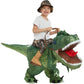 One Casa Inflatable Costume Dinosaur Riding T Rex Air Blow Up Funny Party Halloween Costume For Kids (7-10 Yrs)