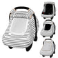 Car Seat Cover Baby,Winter Car Seat Covers for Boys Girls,Grey Infant Car Seat,Lined with Minky Dots Fabri, Double-Layer Windows