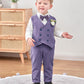 Yallet Toddler Baby Boy Clothes Suit Gentleman Wedding Outfits, Formal Dress Shirt+Bowtie+Vest+Boutonniere+Suspender Pants(V Lig