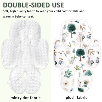 Caruili 2-In-1 Baby Carseat Head Support, Infant Car Seat Insert For Newborn Girls Boys, Extra Soft Baby Support Pillow For Cars