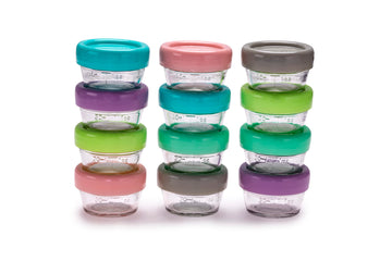 Melii Glass Food Storage Jars - 12-Pack (2Oz) With Airtight, Leakproof Lids, Bpa-Free & Eco-Friendly, Microwave, Freezer, Dishwa